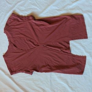 Zyia Keyhole Open Back Brown Athletic T Shirt Size Small
